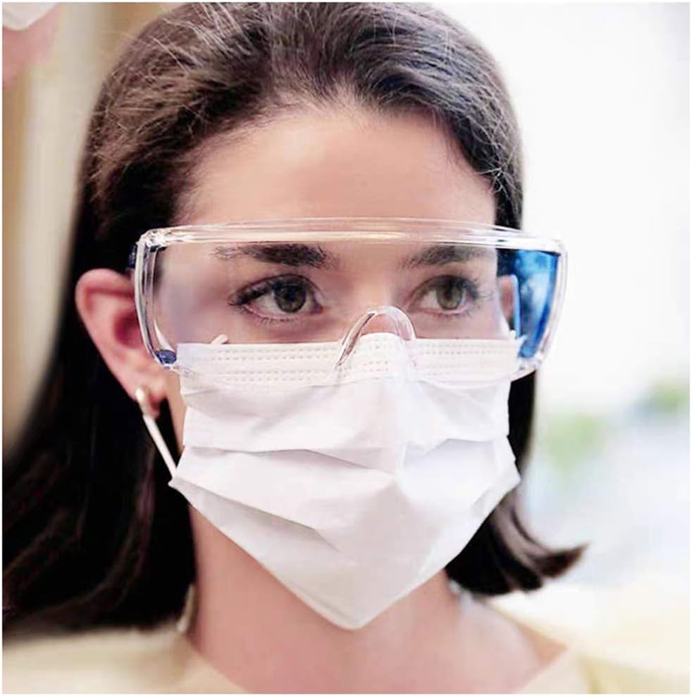 YTT Safety Goggles Personal Protective Equipment, Clear Polycarbonate Standard Safety Glasses Anti-Virus Dust-Proof Wind-Proof Protective Glasses
