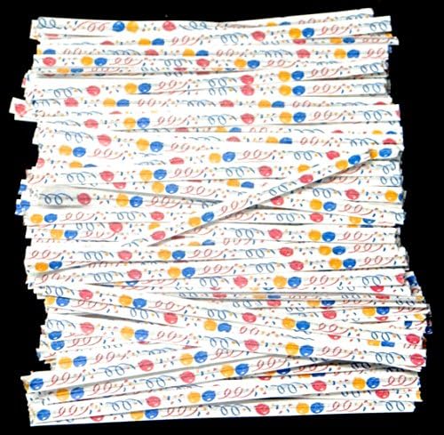 Celebrations/Balloons Paper Twist Ties 500 Count 3 1/2" Length Candy Making Supplies