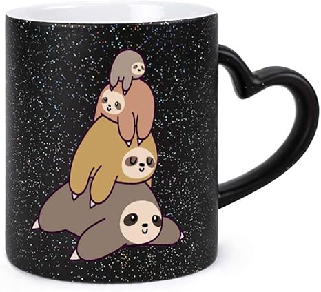 Amazon Co Jp マグカップ スターカラー 変色カップ かわいい ナマケモノ マジックカップ コーヒーカップ 陶器 マグミルクカップ 感熱カップ プ ティーカップ 可愛い 330ml かわいい セラミック 贈り物 ハート型ハンドル 誕生日プレゼント ホーム キッチン