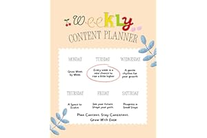 Weekly Content Planner: Simple Social Media Planning Book to Organize Posts, Goals, Priorities & Ideas