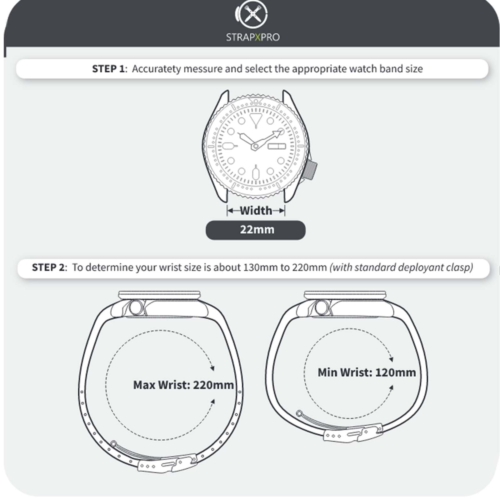 INO Design StrapXPro (SX1A) 22mm Watch Bands Men's Rubber Watch Strap Replacement for Seiko 5 Sports SKX Series Dive Watches, 5KX/SRPD & New GMT Series, Curved End Watchband for SRPD51, SRPD53, SRPD55K1, SRPD59K1, SSK017, SSK019, etc.