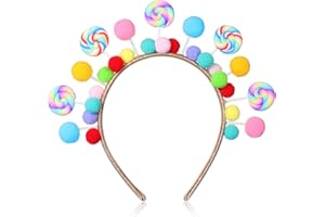 Beaupretty Lollipop Headband for Girls Colorful Candy Cane Headpiece for Birthday Parties Lightweight Princess Hairband