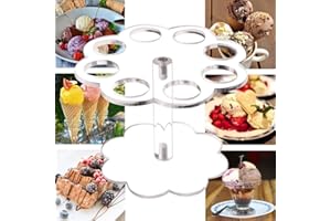 Multi Hole Acrylic Ice Cream Cone Holder Stand for Parties and Dessert Displays (01)