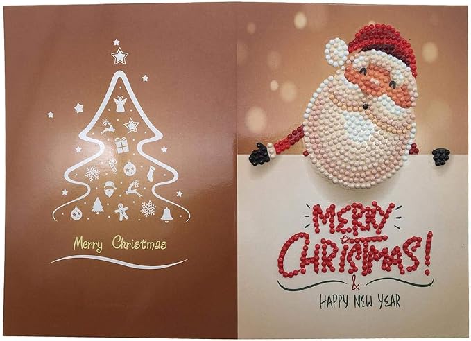 5D Diamond Painting Christmas Greeting Card, Lovely Christmas Crystal