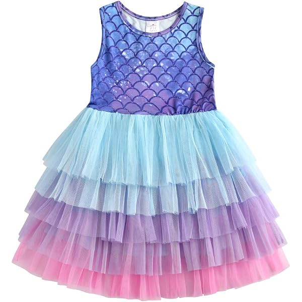 DXTON Toddler Girl's Summer Dress - Soft Short Sleeve Dress For Baby Girls 2T-12T