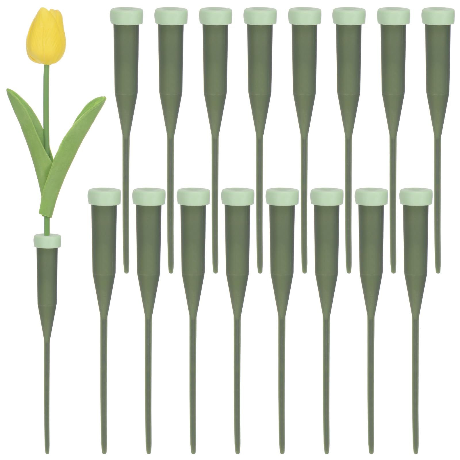 M METERXITY 100-Pack Floral Water Tubes, 5.7 Inch/ 14.5cm Plastic Floral Tubes with Rubber Caps for Flower Arrangements