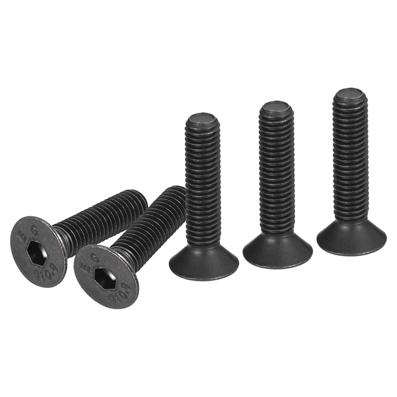 DTGN M8-1.25x35mm Flat Head Socket Cap Screws, 20 Pack Hex Socket Flat Head Screws Carbon Steel Black Oxide, Full Thread, Countersunk Bolts