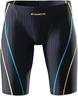 MY KILOMETRE Jammer Swimsuit Mens Solid Long Racing Training Black S view 3