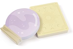 Genuine Fred Mystic MEMOS Sticky Notes – Set of 2 Fortune Notepads with 75 Sheets Each – Crystal Ball and Tarot Card - Mystic