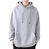 JIHUILAI Mens Hoodie Fleece Pullover Long Sleeve Hooded Sweatshirt Solid Color Drawstring Kangaroo Pocket Hoodies(S-3XL)