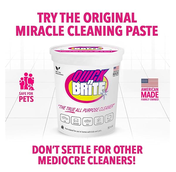QUICK ‘N BRITE ALL PURPOSE CLEANING PASTE, TRUE ALL PURPOSE CLEANER, CONCENTRATED, 30 OZ