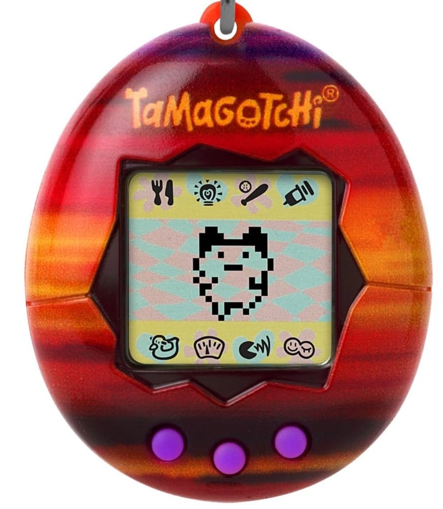Bandai Tamagotchi Original Sunset Shell | Tamagotchi Original Cyber Pet 90s Adults and Kids Toy with Chain | Retro Virtual Pets are Great Boys and Girls Toys or Gifts for Ages 8+