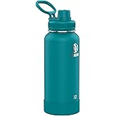 Takeya Actives Water Bottle with Spout Lid - Bottle with Double Stainless Steel Insulation - Dishwasher Safe & BPA-Free - Bottle with Spout Lid & Removable Bumper - 32 oz, Mystic Blue