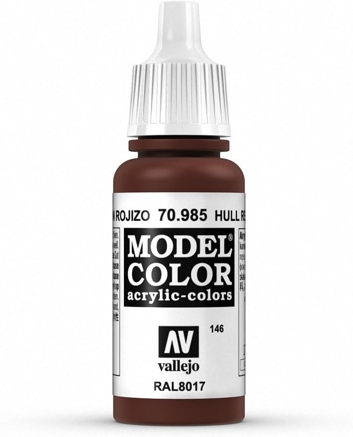Vallejo Model Color Hull Red 17 ml Acrylic Paint Waterbased Brush Safe