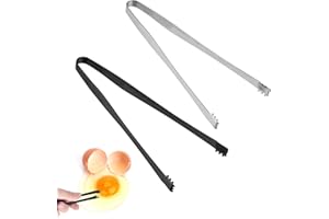 BOXOB 2pcs Egg Chalaza Remover Tongs, 5.98 Inch Toothed Design Eggshell Fragment Remover Tong Stainless Steel Multipurpose Ki