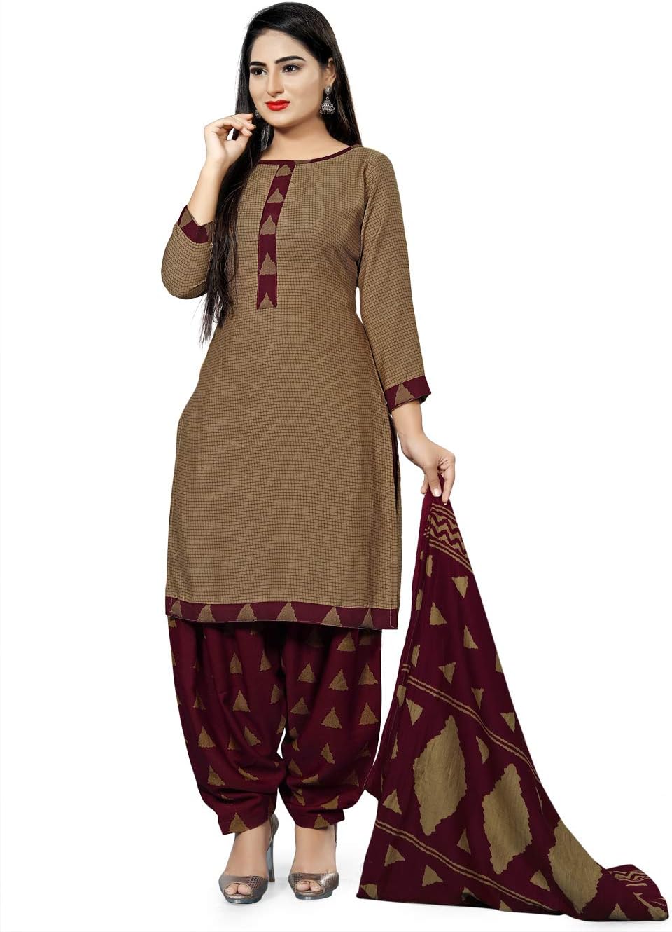 SRETAN Women's Cotton Unstitched Salwar Suit