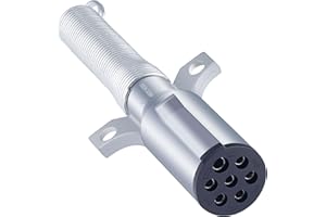 Dazakoot 7 Way Replacement Plug, 7-Pin Trailer Connector, Heavy Duty Die Cast Plug Assembly - with Spring Guard, 7 Way Plug Adapter for Semi Truck Tractor Trailer