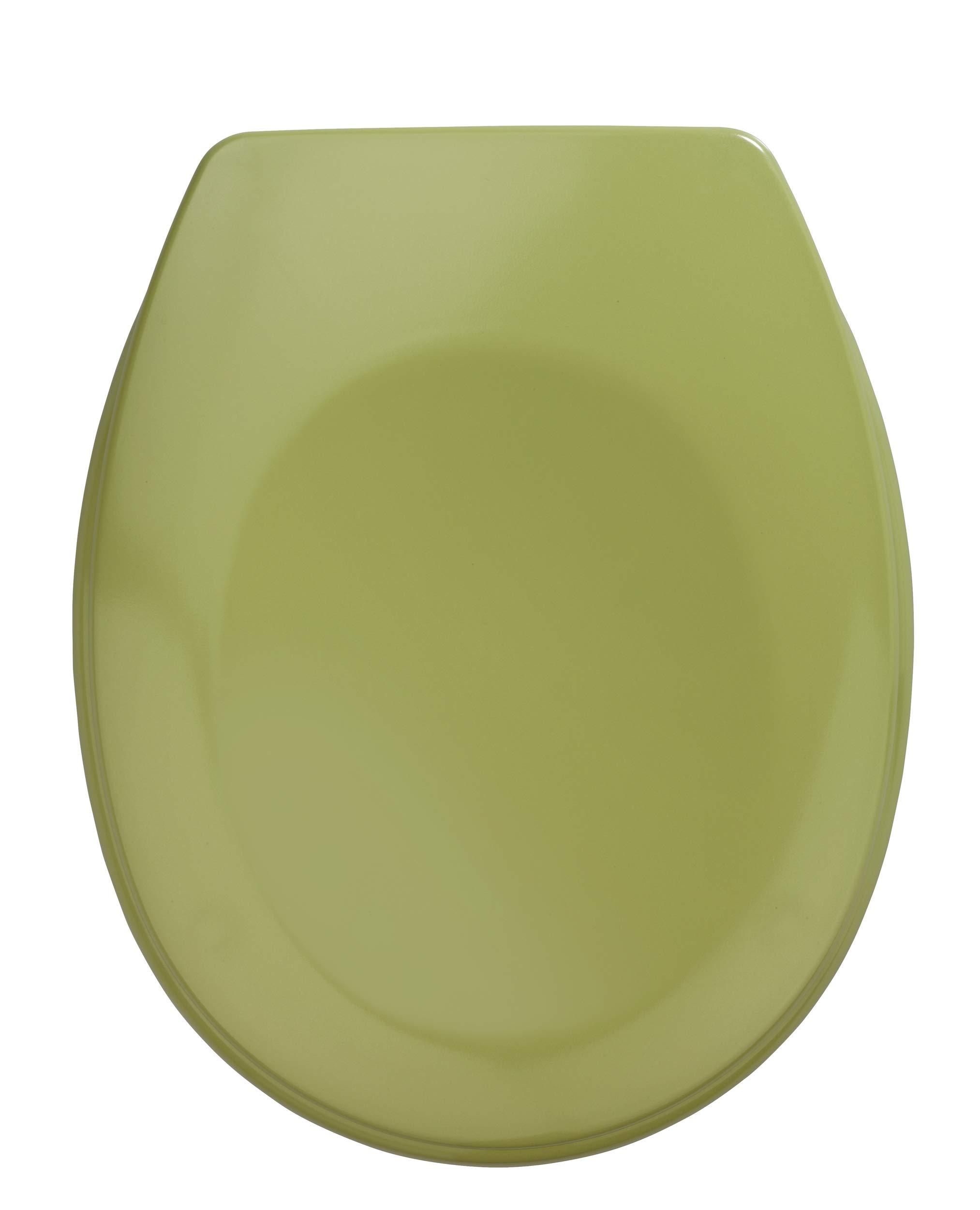 Wenko 19514100 Toilet seat, rustproof Stainless Steel mounting, Plastic Duroplast, 37.2 x 44.4 cm, Moss Green