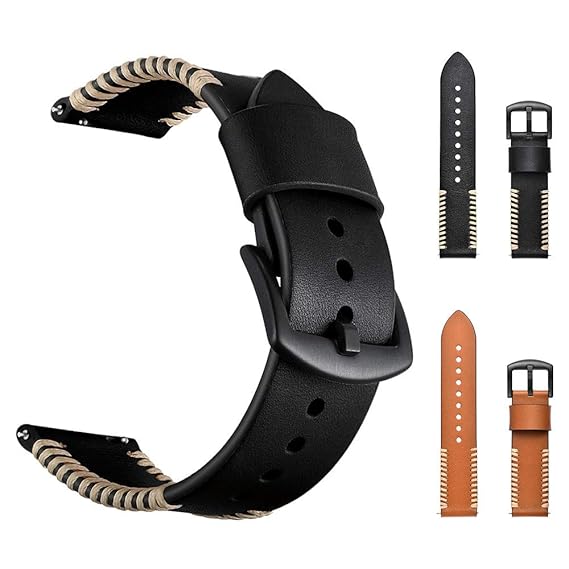Amazon.com: Saying Leather Ribs Stitch Watch Bands for Gear ...