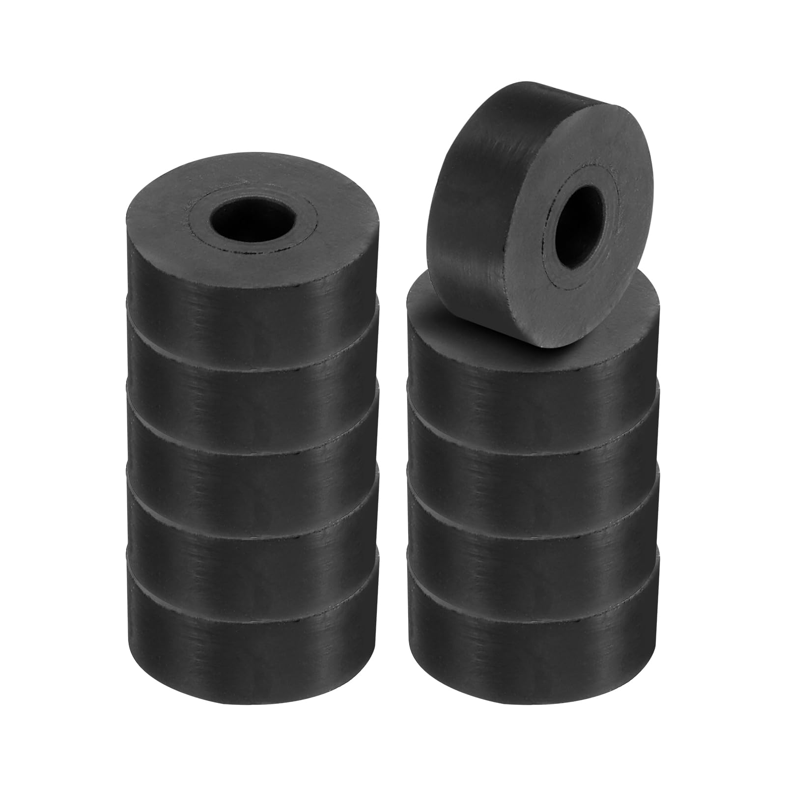 PATIKIL Multi Purpose Rubber Spacer, 10 Pcs 1"OD 0.31"ID 0.4"Thickness Neoprene Round Anti-Vibration Isolation Pads Isolator Rubber Bushings Spacer Washer for HVAC Bolts Car Accessories