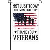 Thank You Veterans Garden Flags 12×18 Inch Double Sided Decorative Yard Banner Seasonal Flag for Outdoor Outside Decor