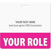 Custom Bright Pink Badge Buddy (Horizontal) - Double Sided Backer Card - Durable and Water Resistant Great for Security, Trade Show, Visitor, Work Badge