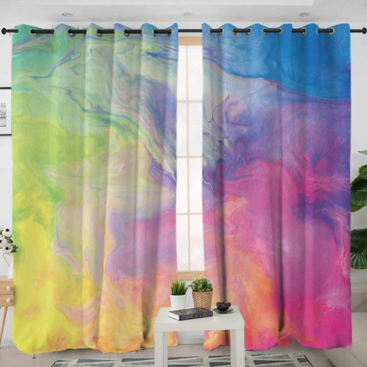 Amazon Com Sleepwish Liquid Colorful Abstract Rainbow Window Curtain Girly Marble Curtain Trendy Pastel Curtains For Bedroom Living Room Kitchen 2 Panels 52x84 Inch Grommet Top Furniture Decor 9 july 2020, in cat. amazon com