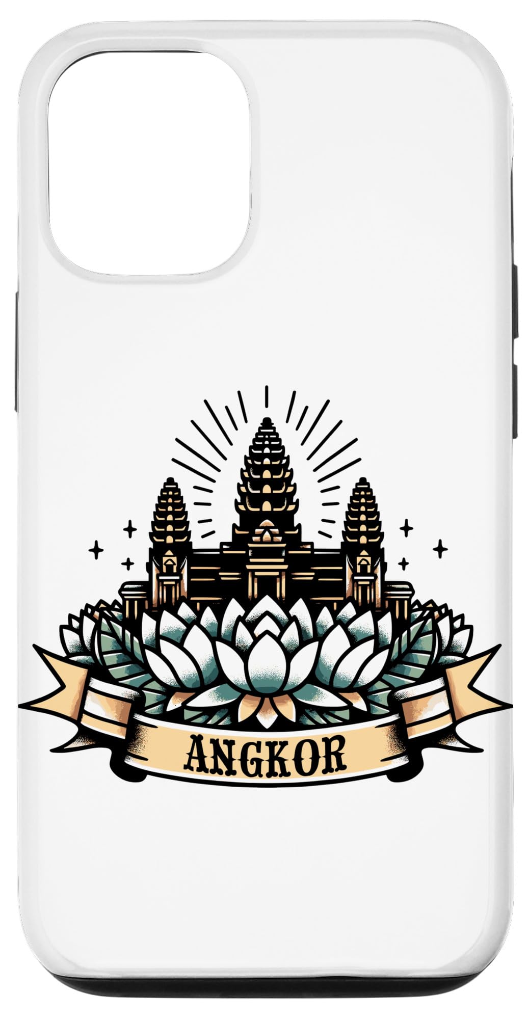 iPhone 14 Traditional Khmer Cambodian Tattoo Design Angkor Wat Case