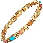 EnerMagiX Magnetic Bracelets for Women, Gold Stainless Steel Magnetic Bracelet, Fashion Magnetic Jewelry (0092G1)