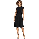 Maggy London Womens Women's A-line Midi Dress - Cap Sleeves - Fitted Bodice - Flared Skirt - Versatile Cocktail Dress