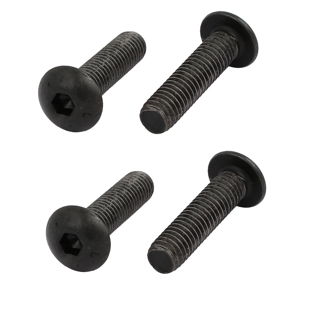 Sourcingmap 4pcs M5x20mm 10.9 Grade Hex Socket Reverse Left Hand Thread Screw Bolt Black