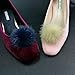 ZAKIA Women' Fluffy Mink Fur Pom Removable Shoe Clips Clutch Wedding Decoration Pack of 2