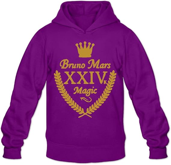 Men�s Male Bruno Mars Hooded Sweatshirt Purple S Amazon