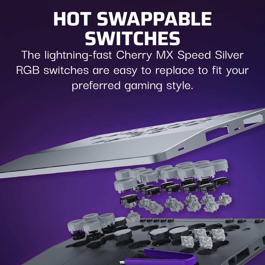 Turtle Beach Victrix Pro KO Leverless All Button Fight Stick, Officially Licensed for Xbox Series X|S, Xbox One, Windows 10/11 PC, Customizable eSports Tournament Ready Controller, Gray 2