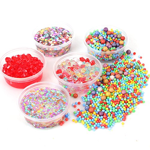Slime Supplies Kit, 90 Pack Slime Beads Charms, Include Fishbowl Beads, Foam Balls, Glitter Jars, Drop Water Plum Blossom Love Smiley face Slices, Simulation Ice, Colorful Foam Beads, Slime Tools