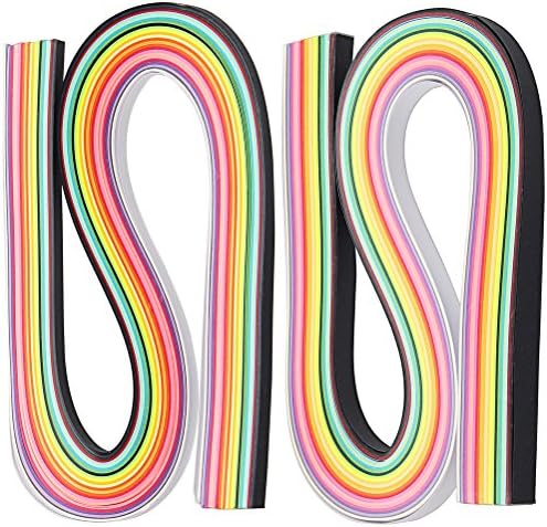 Color Scissor Paper Quilling Strips Set 320 Strips 25 Colors, 5mm/10mm Width x 53cm Length