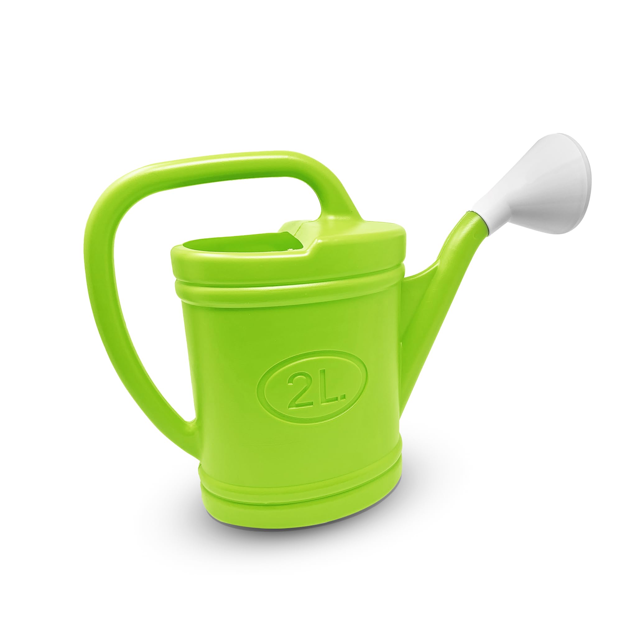 Watering Can Plastic Lightweight Water Sprayer Watering Bottle Detachable Sprinkler Rose for Garden Outdoor House Flower Bonsai Plant (2L, Lime Green - Plastic Watering Can)