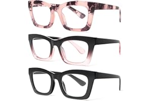 REAVEE Oprah Style Reading Glasses for Women, Blue Light Blocking Stylish Oversized Computer Readers Spring Hinge