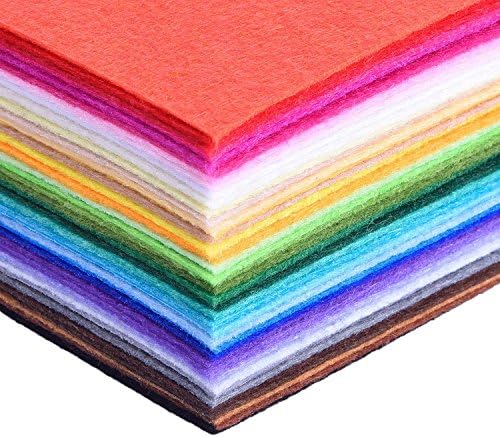 OptOffice 12”x12” Polyester Felt Fabric Square Size, Multipurpose Sheets in Assorted Colors For DIY Handicrafts and Arts, 40 Pcs