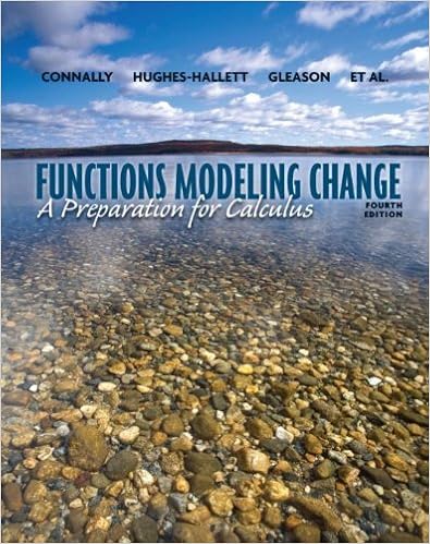 Functions Modeling Change A Preparation For Calculus 4th Edition 4 Connally Eric 
