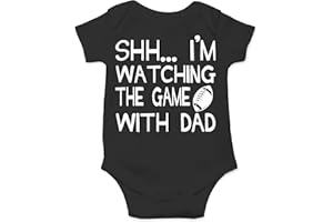 AW Fashions Shh... I'm Watching The Game With Dad Baby Bodysuit Funny Infant Clothes Romper Boy Clothes