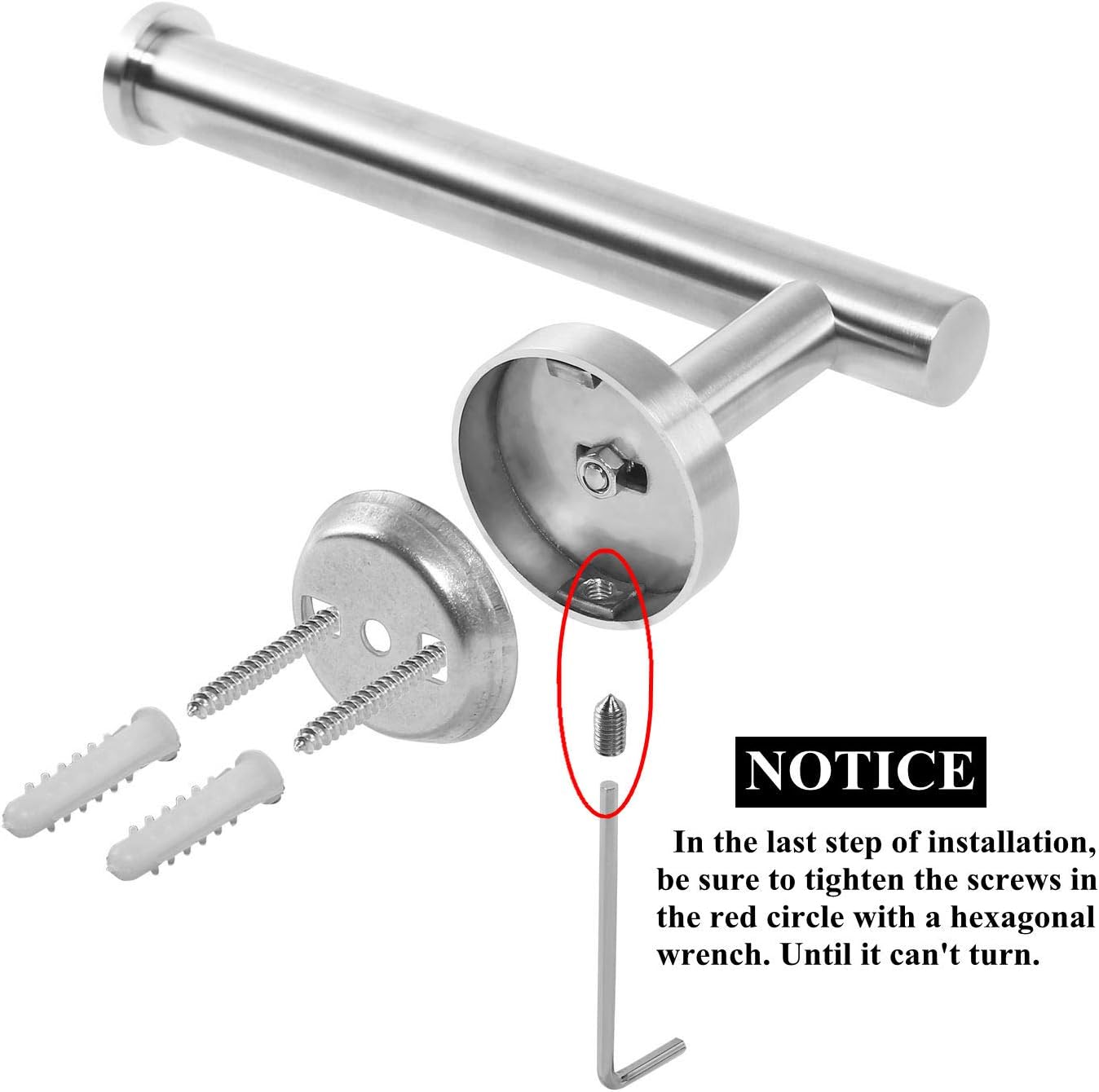 Upgrade 7 1/10 inches Extended Toilet Paper Roll Holder,Wall Mount Toilet Roll Holder,Toilet Tissue Holder for Bathroom,SUS304 Stainless Steel (Brushed): Kitchen & Dining