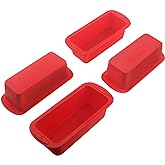 Mini Silicone Bread Loaf Pans - Set of 4 - SILIVO Non-Stick Mini Silicone Baking Molds for Homemade Cakes, Breads, Meatloaf a