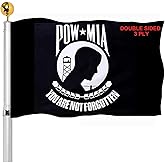 Pow Mia Flag 3x5 Outdoor Double Sided Heavy Duty 3 Ply Military Pow Veteran Flags Double Stitching For Home Company Indoor Outdoor Outside