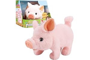 Liberty Imports My Pet Pig, Electronic Plush Piggy Toy Piglet That Walks, Wags Tail, Wiggles Nose, and Makes Oink Sounds for Kids, Boys, Girls