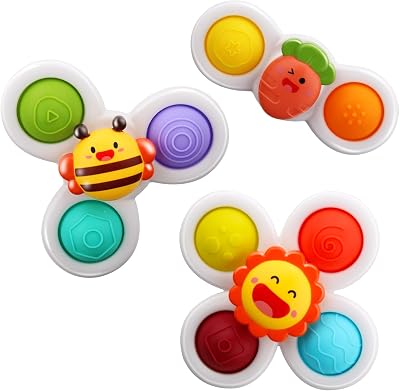 Yumuwind Suction Cup Spinner Toy for Baby Bath Window 6 Pieces 1+ Years