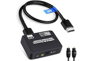 AVEDIO LINKS 4K@60Hz HDMI 2.0b Audio Extractor Converter Adapter Splitter, HDMI ARC + Optical Toslink SPDIF + 3.5mm Stereo Audio Out, Support HDCP2.2 Digital PCM DTS 5.1, (Optical/HDMI Cables Included)