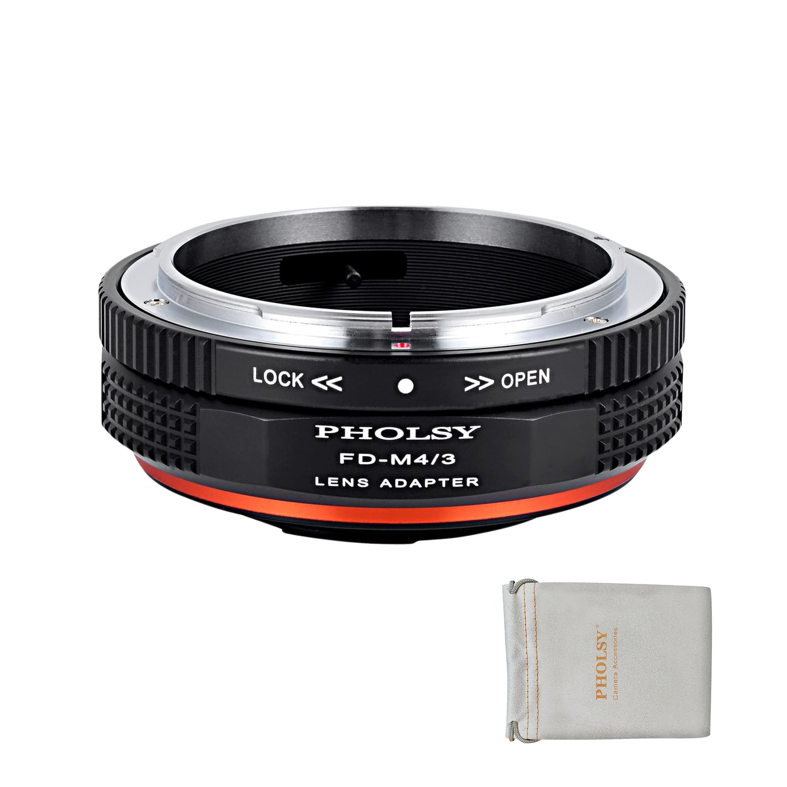 PHOLSY Lens Mount Adapter FD to MFT with Aperture Lever Compatible with Canon FD FL Lens to Micro Four Thirds (M4/3 Micro 4/3) Camera Body Compatible with Olympus Panasonic Lumix Cameras FD to M4/3