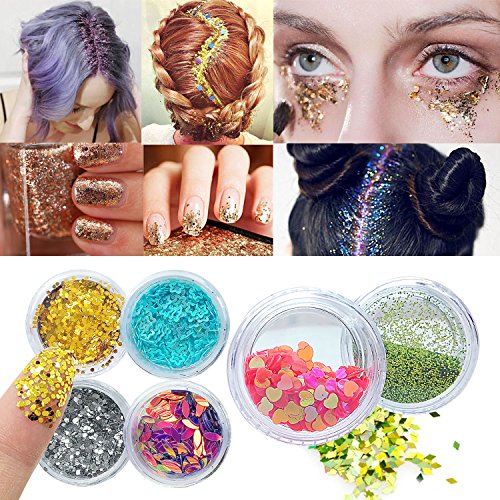 Allwon Body Glitter Cosmetic Makeup Eyeshaodw Glitters for Face Body