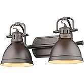 Golden Lighting Duncan 2-Light Metal Bath Vanity in Rubbed Bronze